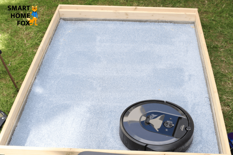 iRobot Roomba i7 Plus removed almost all the oatmeal on a carpet